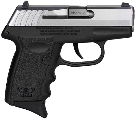 [857679003517] SCCY Industries CPX-3TTBK CPX-3  Sub-Compact Frame 380 ACP 10+1, 3.10" Stainless Quadlock Barrel, Serrated Stainless Steel Slide, Black Polymer Frame w/Finger Grooves, No Safety, Right Hand