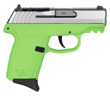 [810099571189] SCCY Industries CPX2TTLGRDRG3 CPX-2 Gen3 RD 9mm Luger 10+1 3.10" Lime Green Polymer w/Picatinny Rail Serrated Stainless Steel Slide Lime Green Polymer Grip