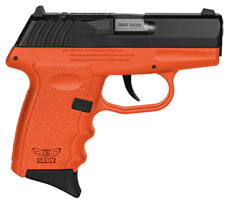 [810099571295] SCCY Industries CPX3CBORRDRG3 CPX-3 RD 380 ACP 10+1 2.96" Orange Polymer/Serrated Black Nitride Stainless Steel Slide/ Finger Grooved Orange Polymer Grip