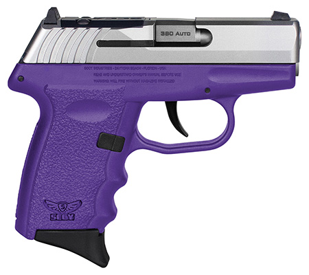 [810099571424] SCCY Industries CPX3TTPURDRG3 CPX-3 RD 380 ACP 10+1 2.96" Purple Polymer/Serrated Stainless Steel Slide/Finger Grooved Purple Polymer Grip