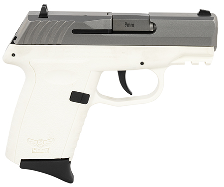 [810099571455] SCCY Industries CPX3TTWTRDRG3 CPX-3 RD 380 ACP 10+1 2.96" White Polymer/Serrated Stainless Steel Slide/Finger Grooved White Polymer Grip