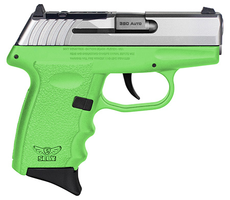 [810099571486] SCCY Industries CPX3TTLGRDRG3 CPX-3 RD 380 ACP 10+1 2.96" Lime Green Polymer/Serrated Stainless Steel Slide/Finger Grooved Lime Green Polymer Grip