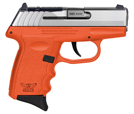 [810099571493] SCCY Industries CPX3TTORRDRG3 CPX-3 RD 380 ACP 10+1 2.96" Orange Polymer/Serrated Stainless Steel Slide/Finger Grooved Orange Polymer Grip