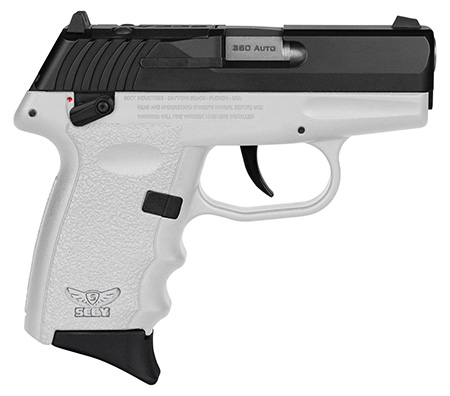 [810099571356] SCCY Industries CPX4CBWTRDRG3 CPX-4 RD 380 ACP 10+1 2.96" White Polymer/Serrated Black Nitride Stainless Steel Slide/Finger Grooved White Polymer Grip