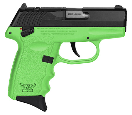 [810099571387] SCCY Industries CPX4CBLGRDRG3 CPX-4 RD 380 ACP 10+1 2.96" Lime Green Polymer/Serrated Black Nitride Stainless Steel Slide/Finger Grooved Lime Green Polymer Grip