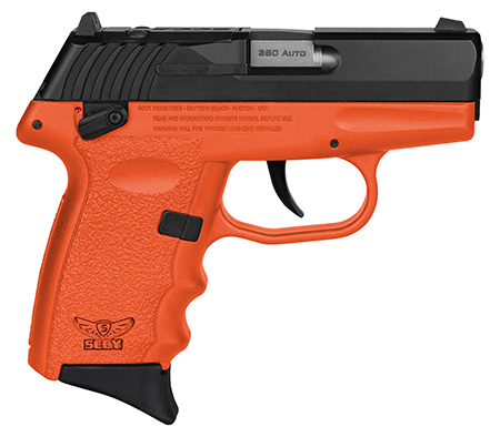 [810099571394] SCCY Industries CPX4CBORRDRG3 CPX-4 RD 380 ACP 10+1 2.96" Orange Polymer/Serrated Black Nitride Stainless Steel Slide/Finger Grooved Orange Polymer Grip