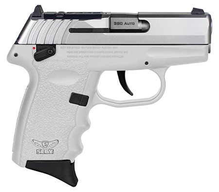 [810099571554] SCCY Industries CPX4TTWTRDRG3 CPX-4 RD 380 ACP 10+1 2.96" White Polymer/Serrated Stainless Steel Slide/Finger Grooved White Polymer Grip