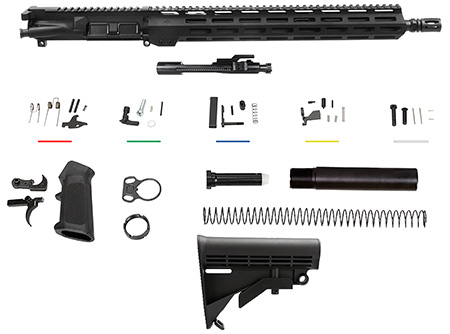 [815879019721] Aim Sports AR5CUB5 Complete Build Kit  5.56x45mm NATO 16" Aluminum Black Hard Coat Anodized Receiver for AR-15