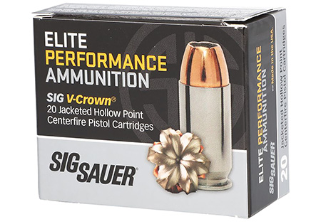 [798681644926] Sig Sauer E10MM20020 Elite Performance  10mmAuto 200gr V-Crown Jacketed Hollow Point 20 Per Box/10 Case