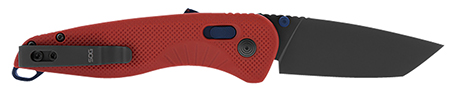 [729857013383] S.O.G SOG11410841 Aegis AT 3.13" Folding Tanto Plain Black TiNi Cryo D2 Steel Blade/Rescue Red w/Indigo Accents GRN Handle