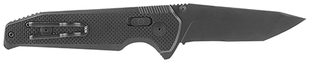 [729857010108] S.O.G SOG-12-57-02 Vision XR  3.36" Folding Tanto Part Serrated Black TiNi CTS XHP Steel Blade Black G10 Handle