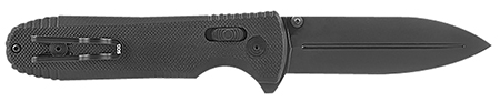 [729857010139] S.O.G SOG12610157 Pentagon XR 3.60" Folding Spear Point Plain Black TiNi Cryo CTS XHP Blade/Blackout G10 Handle Includes Pocket Clip