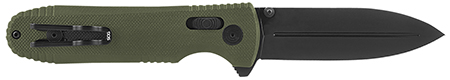 [729857010153] S.O.G SOG12610257 Pentagon XR 3.60" Folding Spear Point Plain Black TiNi Cryo CTS XHP Blade/OD Green G10 Handle Includes Pocket Clip