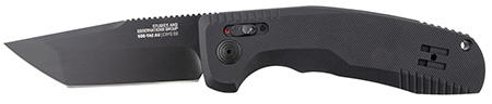 [729857011693] S.O.G SOG15380357 SOG-TAC Auto 3.43" Folding Tanto Plain Black TiNi Cryo D2 Steel Blade Black Micro-Textured Anodized Aluminum Handle Includes Pocket Clip