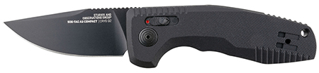 [729857011747] S.O.G SOG15380757 SOG-TAC Auto Compact 2.94" Folding Straight Back Plain Black TiNi Cryo D2 Steel Blade Black Micro-Textured Anodized Aluminum Handle Includes Pocket Clip