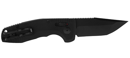 [729857011761] S.O.G SOG-15-38-09 SOG-TAC Auto Compact 2.94" Folding Tanto Plain Black TiNi Cryo D2 Steel Blade Black Micro-Textured Anodized Aluminum Handle Includes Pocket Clip