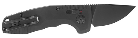 [729857011723] S.O.G SOG15381157 SOG-TAC Auto Compact *CA 1.96" Folding Straight Back Plain Black TiNi Cryo D2 Steel Blade Black Micro-Textured Anodized Aluminum Handle Includes Pocket Clip