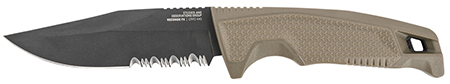 [729857014366] S.O.G SOG17220457 Recondo FX 4.60" Fixed Part Serrated Satin TiCN Cryo 440C SS Blade FDE Overmolded Rubberized Grip, Includes Sheath