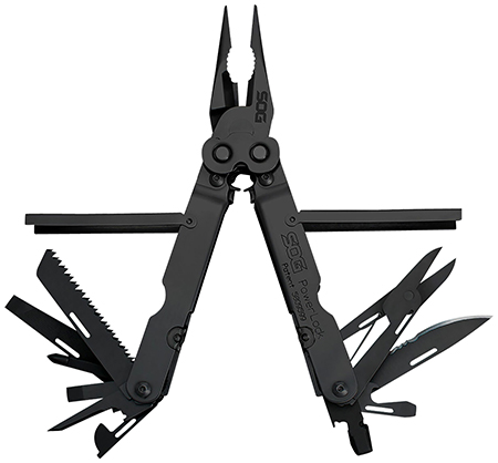 [729857993975] S.O.G SOG-B61N-CP Powerlock  Black Oxide 420 Stainless Steel 7" Long Features 18 Tools w/Sheath