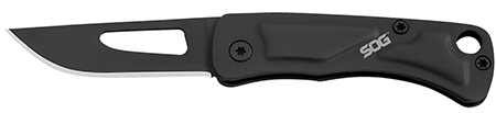 [729857007023] S.O.G SOG-CE1002-C Centi I 1.40" Folding Straight Back Plain Black Hardcased Stainless Steel Blade/Black Stainless Steel Handle