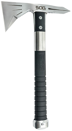[729857002660] S.O.G SOGF182NCP Voodoo Hawk Mini 2.75" Blade 3Cr13MoV SS Blade Black Side Hammer Checkering w/"SOG" GRN Handle 12.50" Long Tomahawk