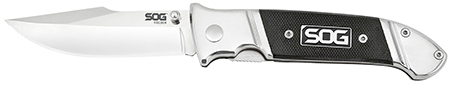 [729857001823] S.O.G SOG-FF38-CP Fielder  3.30" Folding Clip Point Plain Satin 7Cr17MoV SS Blade Black G10 Handle Includes Belt Clip