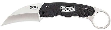 [729857004336] S.O.G SOG-GB1001-C Gambit  2.58" Fixed Sheepsfoot Plain Satin Polished 7Cr17MoV SS Blade Black GRN Handle Includes Sheath