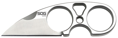 [729857996754] S.O.G SOG-JB01K-CP Snarl  2.30" Fixed Plain Sheepsfoot Satin 9Cr18MoV SS Blade/ Silver Stainless Steel Handle