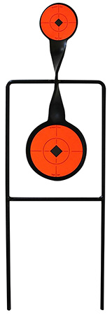 [029057462210] Birchwood Casey 46221 World of Targets Sharpshooter Rimfire Pistol/Rifle AR500 Steel Black/Orange Bullseye Illustration Impact Enhancement Motion