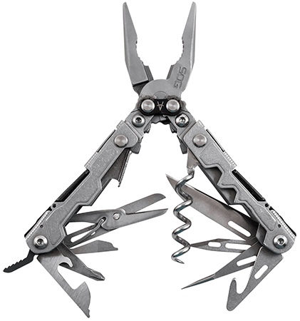 [729857007924] S.O.G SOG-PL1001-C PowerLitre  Stonewashed 5Cr15MoV Stainless Steel 5.10" Long Features 19 Tools