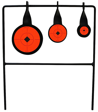 [029057463224] Birchwood Casey 46322 World of Targets Qualifier Rimfire Pistol/Rifle AR500 Steel Black/Orange Bullseye Illustration Impact Enhancement Motion