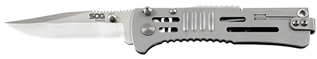 [729857997126] S.O.G SOG-SJ31-CP SlimJim  3.18" Folding Clip Point Plain Satin AUS-8A SS Blade Bead Blasted 420 Stainless Steel Handle Includes Belt Clip