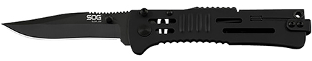 [729857997133] S.O.G SOG-SJ32-CP SlimJim  3.18" Folding Plain Clip Point Satin AUS8 SS Blade/ Black Hardcased Stainless Steel Handle
