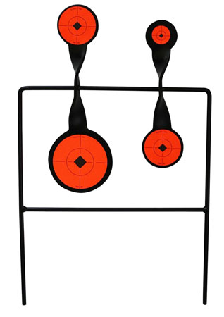 [029057464221] Birchwood Casey 46422 World of Targets Duplex Rimfire Pistol/Rifle AR500 Steel Black/Orange Bullseye Illustration Impact Enhancement Motion