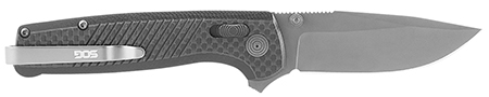 [729857011822] S.O.G SOGTM1032BX Terminus XR LTE 2.95" Folding Clip Point Plain Graphite TiCN Cryo CPM S35VN Steel Blade Black G10/Carbon Fiber Handle Features Box Packaging Includes Pocket Clip