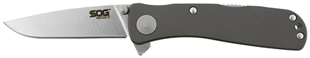 [729857994552] S.O.G SOGTWI8CP Twitch II 2.65" Folding Drop Point Plain Satin AUS-8A SS Blade Gray Anodized Aluminum Handle Includes Belt Clip
