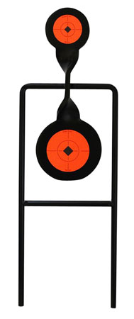 [029057462449] Birchwood Casey 46244 World of Targets Double Mag Handgun Black/Orange Steel Bullseye Standing