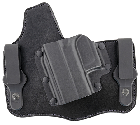 [601299019904] Galco KT801RB KingTuk Deluxe IWB Black Kydex/Leather Compatible w/Glock 43/43X/Springfield Hellcat Pro UniClip Mount Left Hand