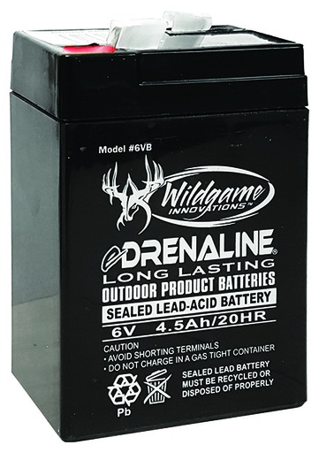 [616376100666] Wildgame Innovations WGIWGIBT0013 Edrenaline Rechargeable Battery Black 6.0 Volts 4.5 mAh