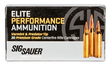 [798681568154] Sig Sauer E223V120 Elite Hunting Varmint  &  Predator 223Rem 40gr Extreme Expansion Tip 20 Per Box/10 Case