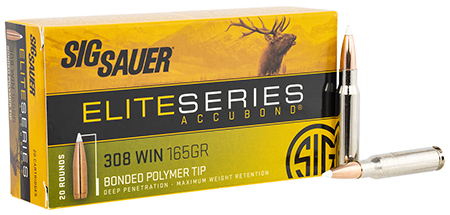 [798681644414] Sig Sauer E308AB16520 Elite Hunting  308Win 165gr Nosler AccuBond 20 Per Box/10 Case