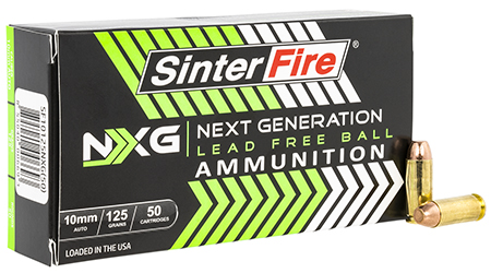 [855040006693] SinterFire Inc SF10125NXG Next Generation (NXG)  10mmAuto 125gr Lead Free Ball 50 Per Box/20 Case