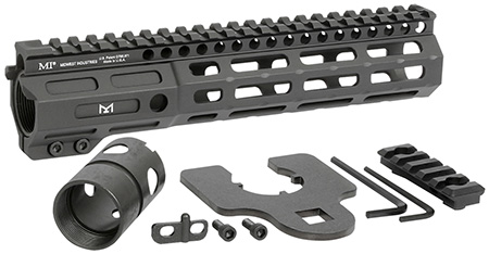 [812102033585] Midwest Industries MINF925 Night Fighter  9.25" M-LOK Black Hardcoat Anodized Aluminum Includes Barrel Wrench, Nut,  &  5 Slot Rail