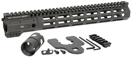 [812102033523] Midwest Industries MINF135 Night Fighter  13.50" M-LOK Black Hardcoat Anodized Aluminum Includes Barrel Wrench, Nut,  &  5 Slot Rail