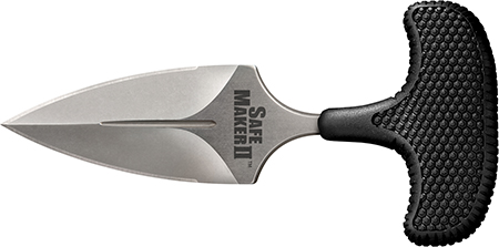 [705442016267] Cold Steel CS12DCST Safe Maker II 3.25" Fixed Spear Point Plain Stone Washed AUS-8A SS Blade/ Black Textured Kray-Ex Handle Includes Sheath