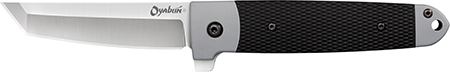 [705442020219] Cold Steel CS-26T Oyabun  3.50" Folding Plain 4034 Stainless Steel Blade/ Griv-Ex Black GRN w/TPR Inlay Handle