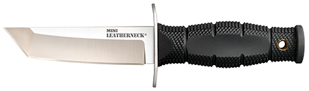 [705442019985] Cold Steel CS39LSAA Leatherneck  Mini 3.50" Fixed Tanto Plain Satin 8Cr13MoV SS Blade/3.25" Black Deep Checkered w/Double Quillon Guard Kray-Ex Handle Includes Sheath