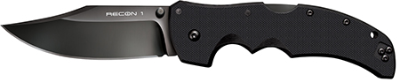 [705442017530] Cold Steel CS27BC Recon 1 4" Folding Clip Point Plain DLC Coated American S35VN Blade/Black G10 Handle Includes Pocket Clip