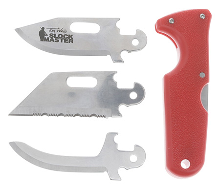 [888151032923] Cold Steel CS40ATZ Click-N-Cut Slock Master 2.50" Fixed Caping/Clip/Utility Plain/Serrated Satin 420J2 SS Blade Red Textured ABS Handle Includes Sheath