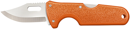 [888151032930] Cold Steel CS40ALZ Click-N-Cut Hunter 2.50" Fixed Bowie/Gut Hook/Plain/Serrated Satin 420J2 SS Blade/Orange ABS Handle Blister Pack Packaging